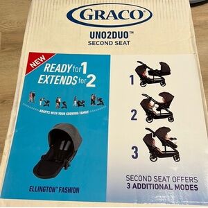 Graco UNO2DUO Second Seat ELLINGTON FASHION NIB NEW